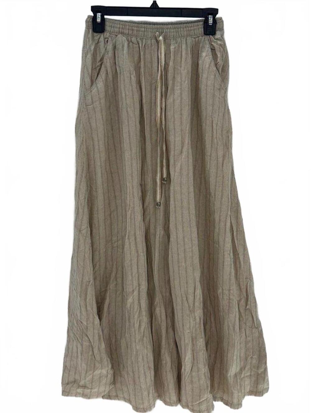 NWOT NWOT Max Studio Neutral Stripe Drawstring Maxi Skirt size S